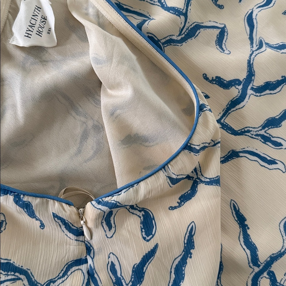 Tuckernuck Hyacinth House Seaside Sabine Dress Cream Blue Size XXL Resort - Picture 10 of 13